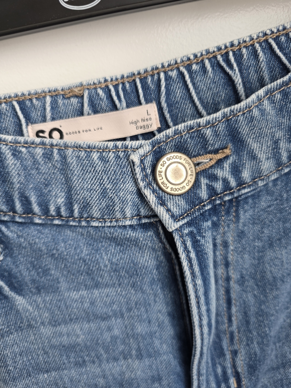 SO Light Blue Wide-Leg Cargo Jeans for Women - Picture 2 of 3